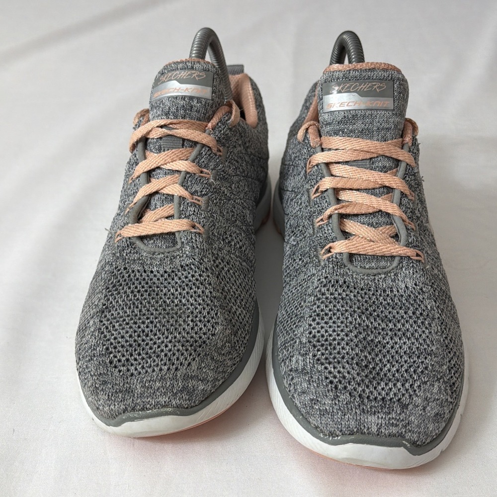 Skechers Womens Flex Appeal 3.0 13077 Gray‎ Running Shoes Sneakers Size 8.5 - Picture 2 of 16